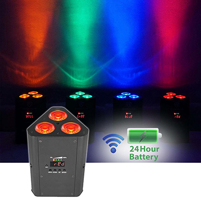 3x18W 2.4G Wireless DMX IR remote LED wedge par